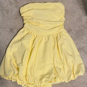 Strapless Yellow Dress